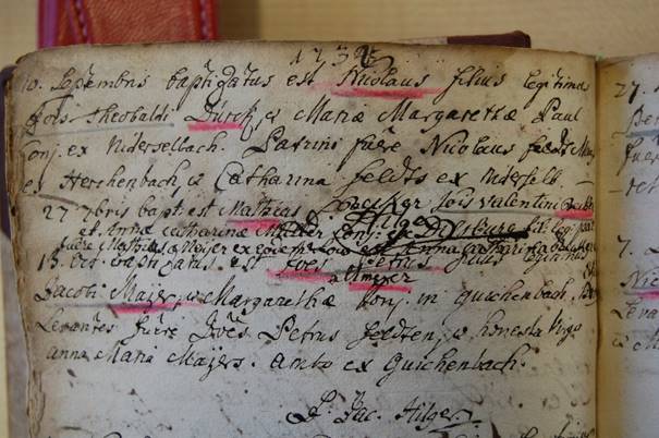 Christening entry Nicolaus Dürck